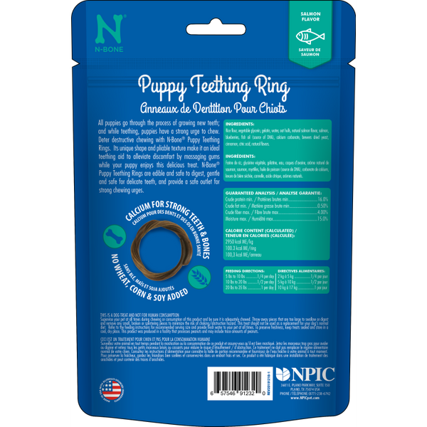 N-BONE Puppy Teething Ring Salmon 6pk