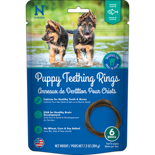 N-BONE Puppy Teething Ring Salmon 6pk