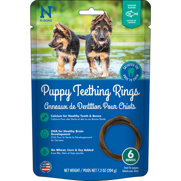 N-BONE Puppy Teething Ring Salmon 6pk