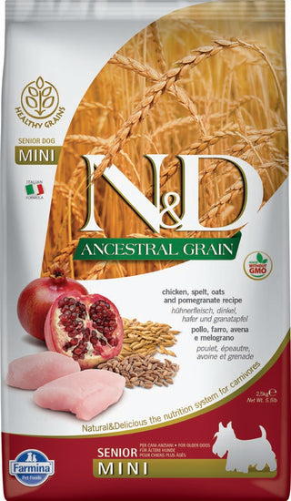 FARMINA N&D Senior MINI Dog Food Ancestral Grain - Chicken
