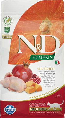 FARMINA N&D Adult Cat Neutered Cat Food - Quail and Pumpkin
