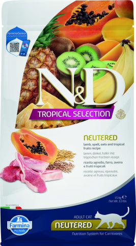 FARMINA N&D Adult Cat Neutered Cat Food Tropical Selection - Lamb