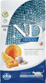 FARMINA N&D Ocean Adult Cat Food - HERRING and Pumpkin