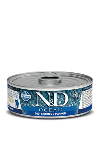 FARMINA N&D OCEAN Kitten Wet Food - COD, SHRIMP and PUMPKIN