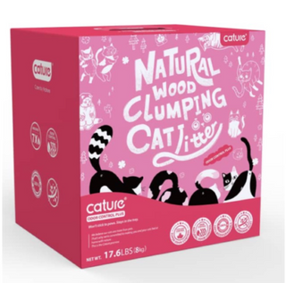 Cature Natural Wood Clumping Flushable Cat Litter Odor Control Plus (17.6lb) - Catoro