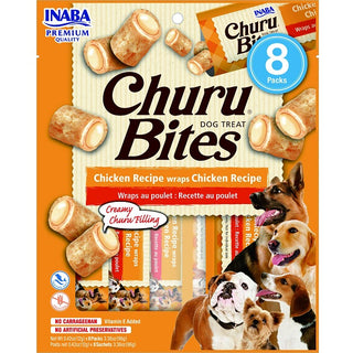 INABA Churu Bites Dog Chicken Wrap with Chicken 8pk 96g/3.4oz