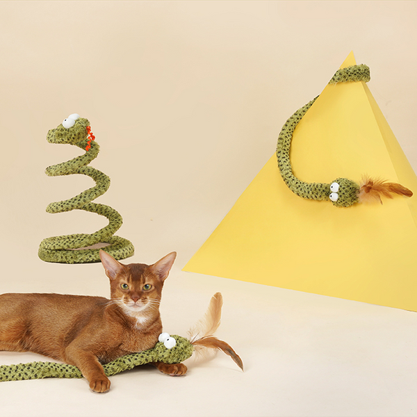 Snake Shaped Cat Teaser Wand - Catoro Pets