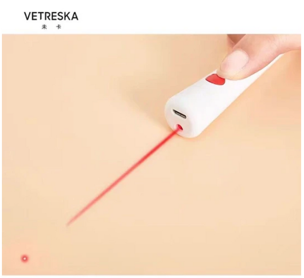 Vetreska Dovetail/Foxtail Teasing Wand with Laser Pointer (rechargeable) - Catoro