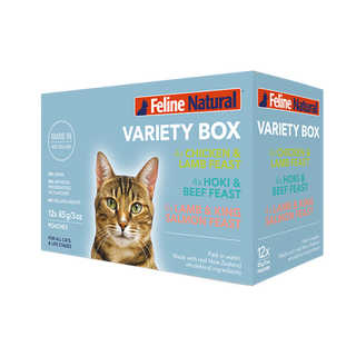 Feline Natural - Cat Variety Pouch Pack 85g (Case of 12)