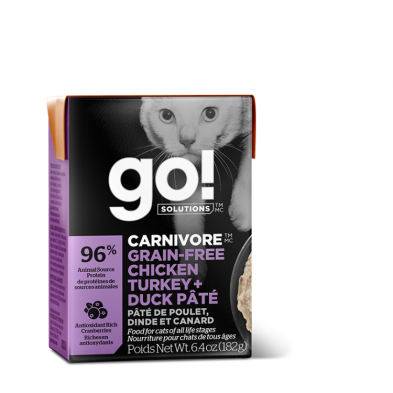 GO! CAT CARNIVORE GF Chicken, Turkey & Duck Pate 24/181g