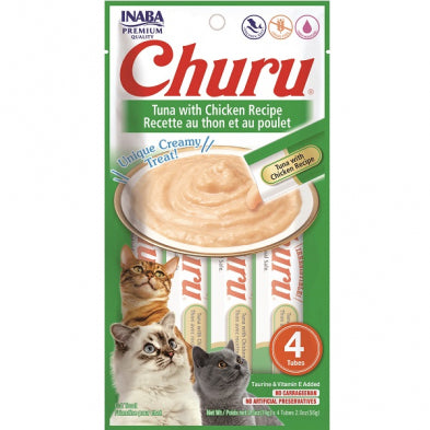 INABA Churu Puree Tuna with Chicken 4pk 56g/2ozz